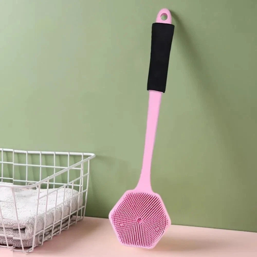 Thickened Silicone Shower Brush Anti Slip Back Scrubber Bathing Brush  Bathroom