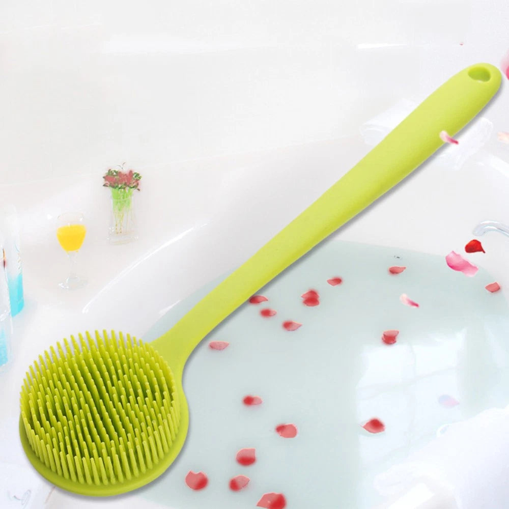 Bath Brush Man Body Exfoliator Scrubber Long Handle Silicone Shower