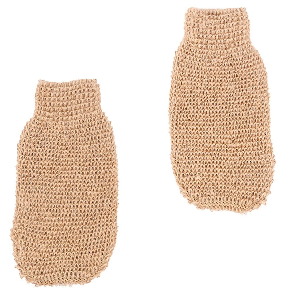 2Pcs Exfoliating Bath Gloves Ramie Jute Spa Scrub for Smooth Skin