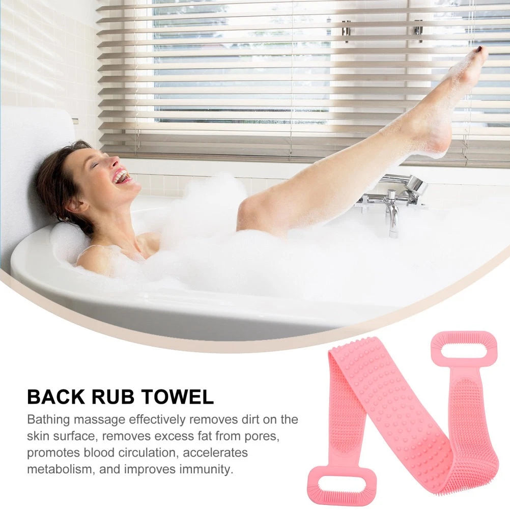 Bath Towel Pull Back Strip Baby Man Brush for Shower Cleaning Rub