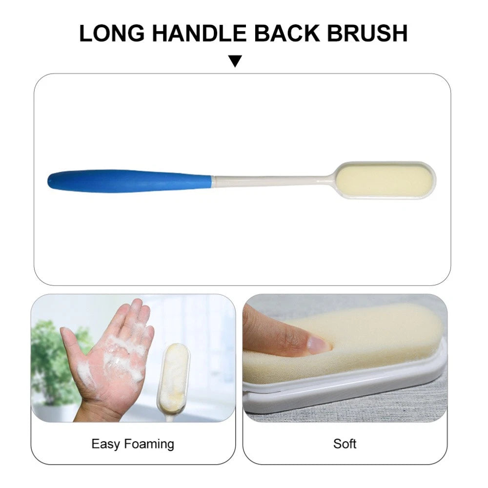 2 Pcs Long-handled Bath Scrubber Man Child Loofah Brush Back Scrubbing Shower