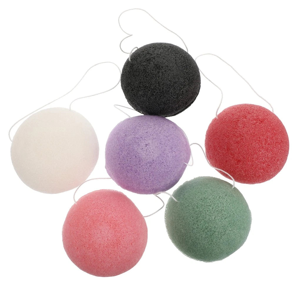 6PCS dry wet face puff Reusable Body Sponge Facial Cleansing