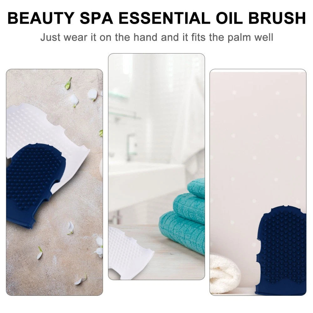 2 Pcs Silicone Massage Brush Exfoliating Mitt Body Rubber for Shower