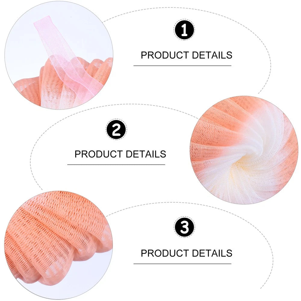 2Pcs Bath Sponge Body Scrubber Pouf Shower Ball Brush for Women and Men