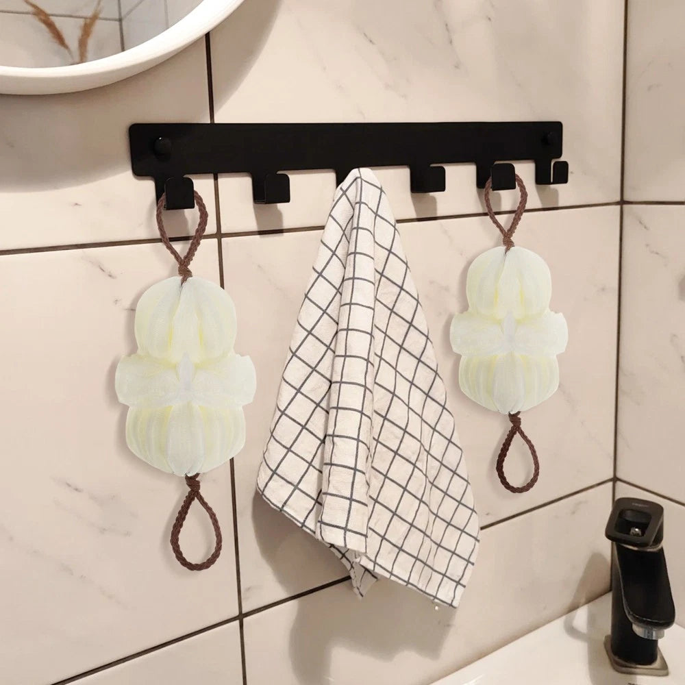 2 Pcs Bath Ball Loofah Exfoliating Sponge Brush Scrubber Body