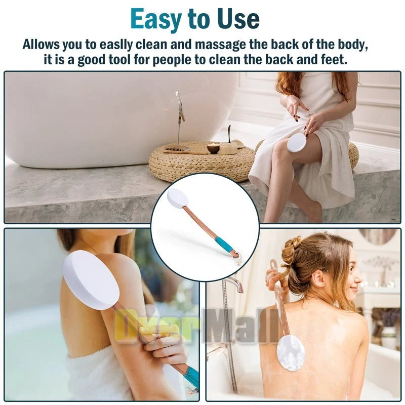 17.5in Long Handle Lotion Applicator Brush for Your Back Fits Tanning Skin Cream