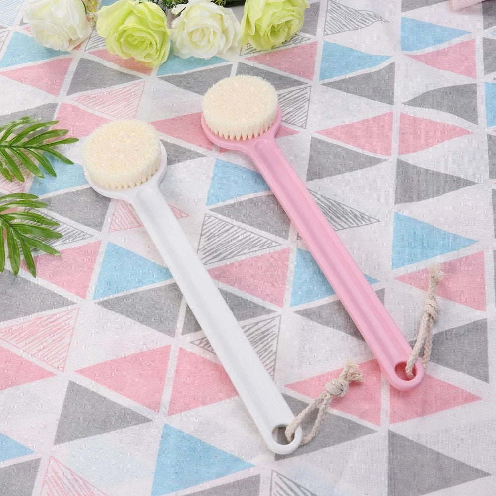 Long Handle Bath Scrubber Printed Body Brush Exfoliating Shower Brush (Flamingo)