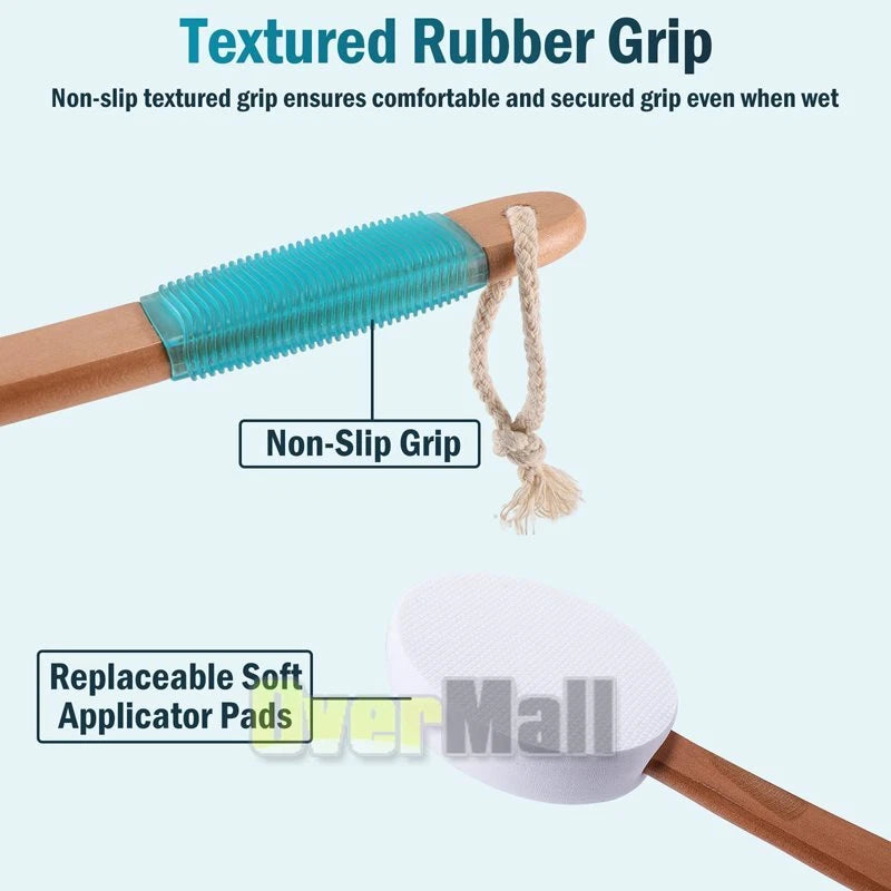 17.5in Long Handle Lotion Applicator Brush for Your Back Fits Tanning Skin Cream