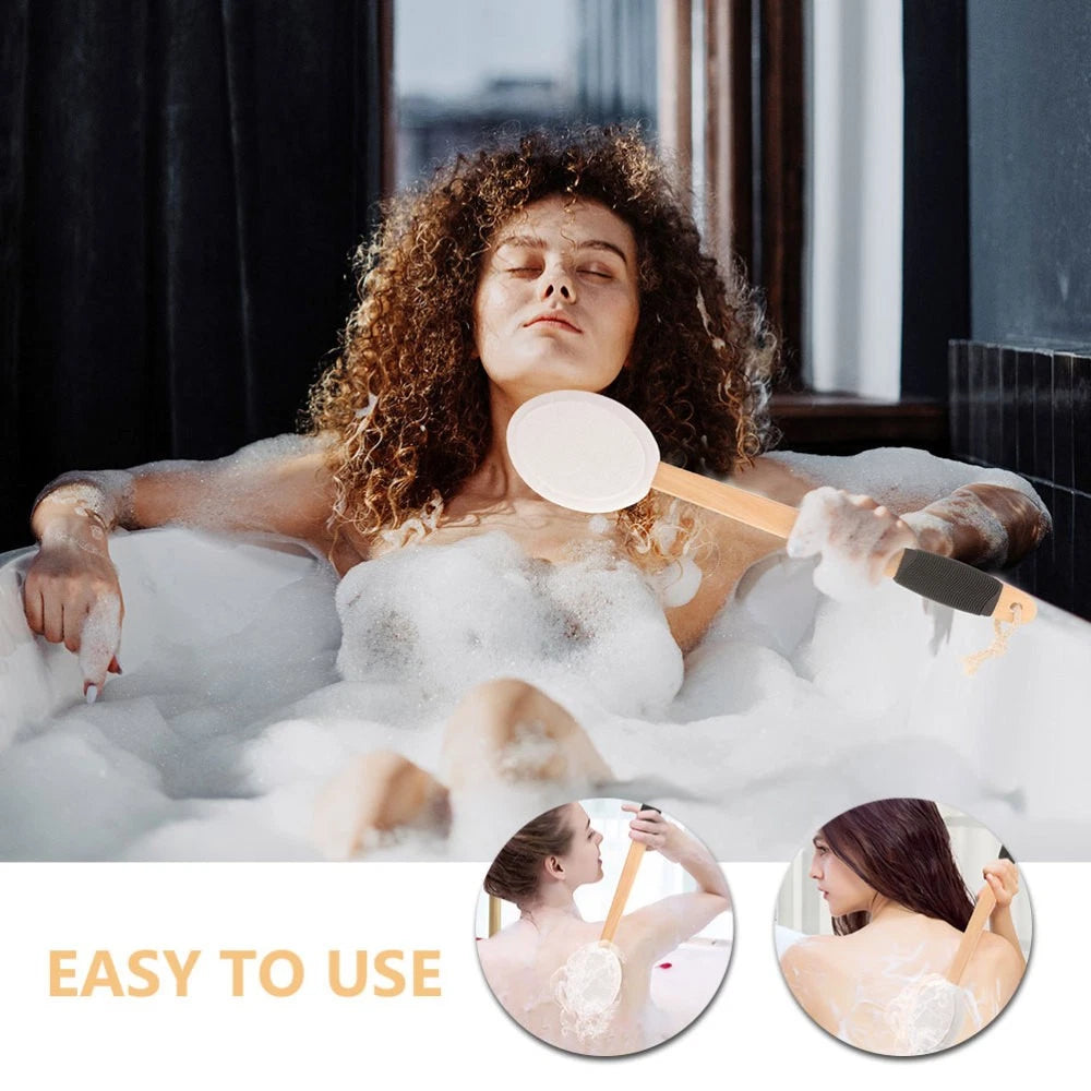 Anti-slip Bath Brush Set Man Miss Cream Back Applicator Moisturizer