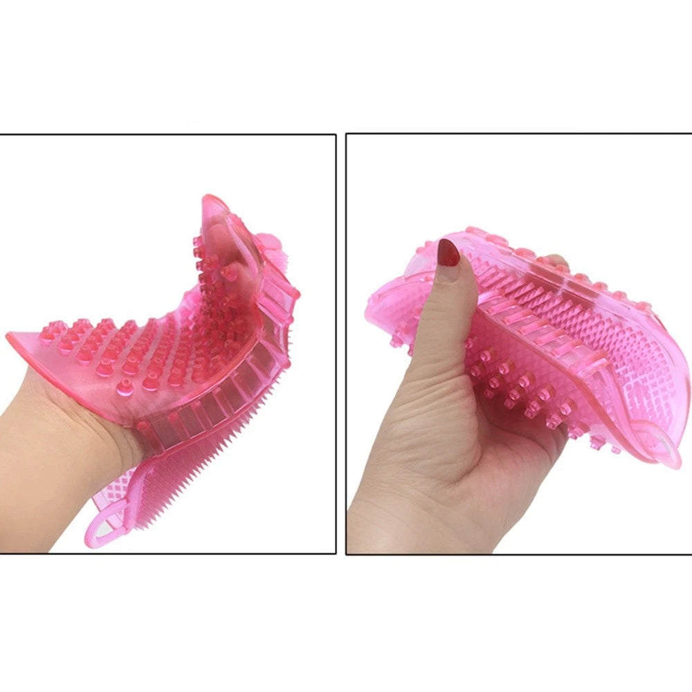 Couple Bath Anti Cellulite Body Massager Silicon Brush Glove Scrub Shower 3Color
