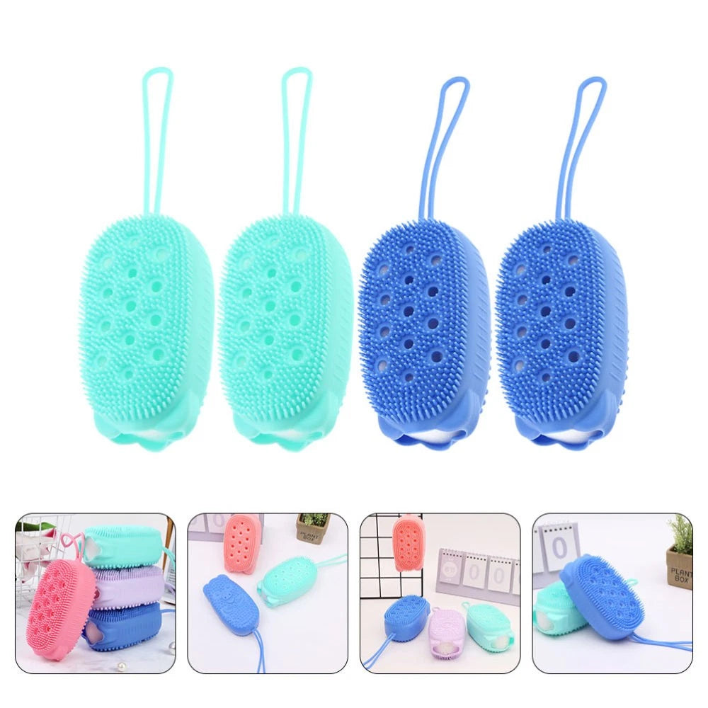 4 Pcs Scrub Brush Shower Scrubber for Body Baby Child Bath Scrubbing