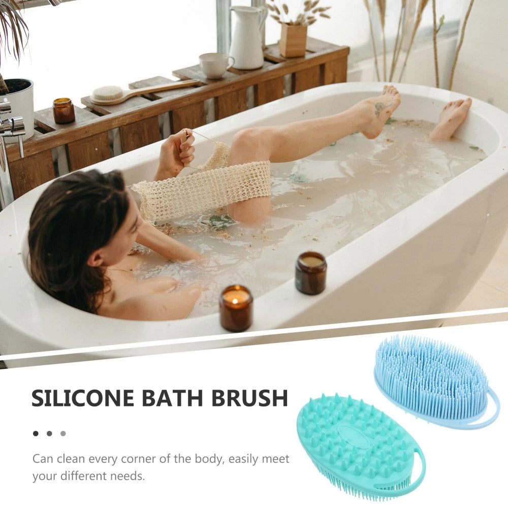 2 Pcs Bath Brush Soft Body Scrubber Man Skin Exfoliator Exfoliating Back