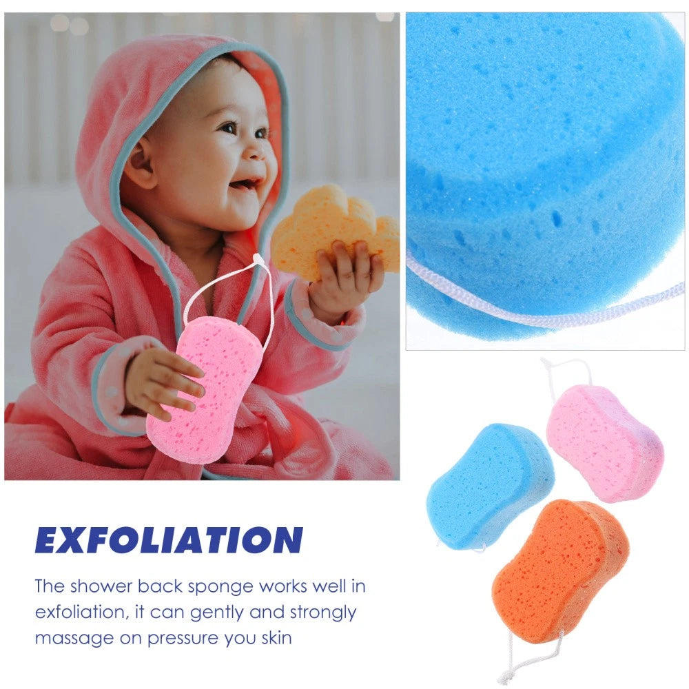 3 Pcs Bathing Cotton Ball Scrubber Body Shower Brush for Baby Sponge