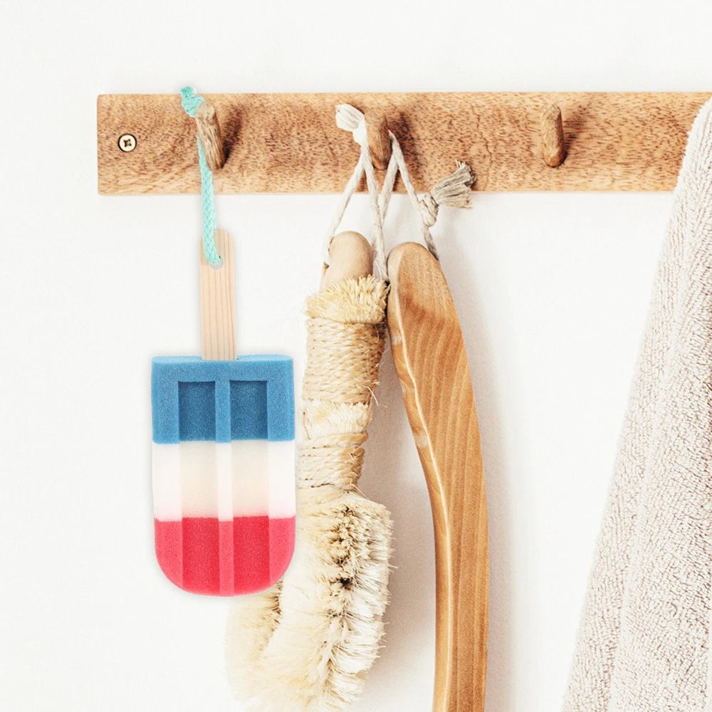 6Pcs Ice Cream Shaped Shower Body Sponge Scrubber Brush Exfoliating Body Washer