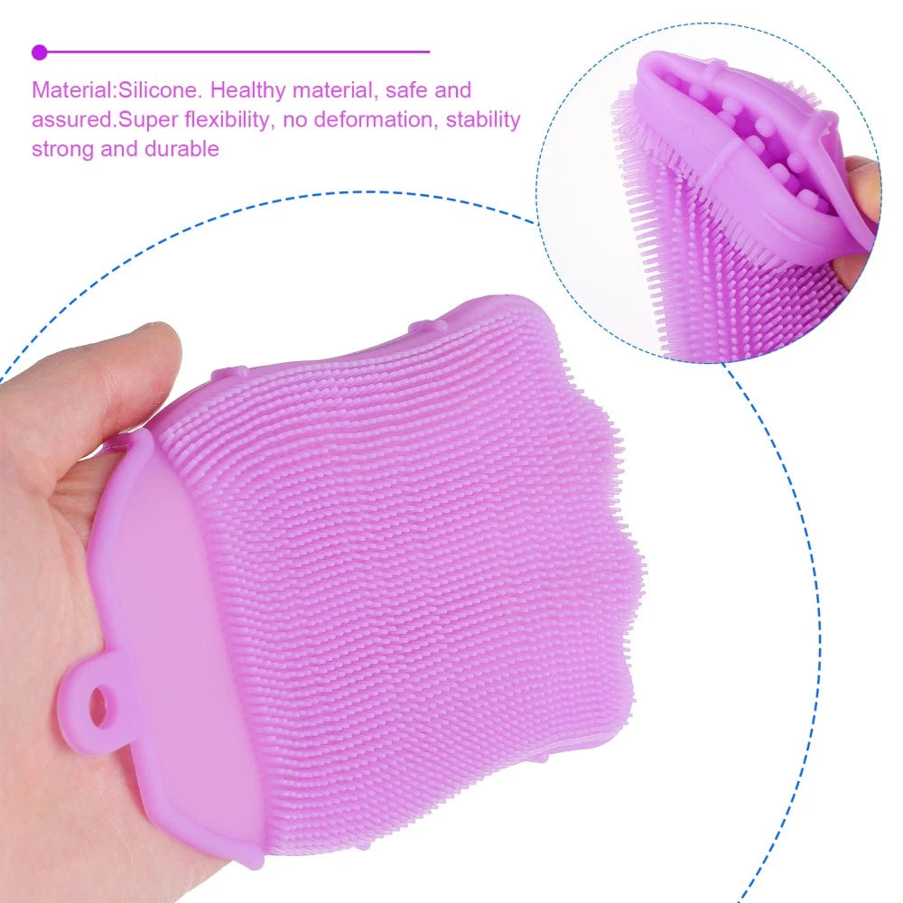 Silicone Hair Shampoo Child Baby Bath Brush Shower with Dispenser