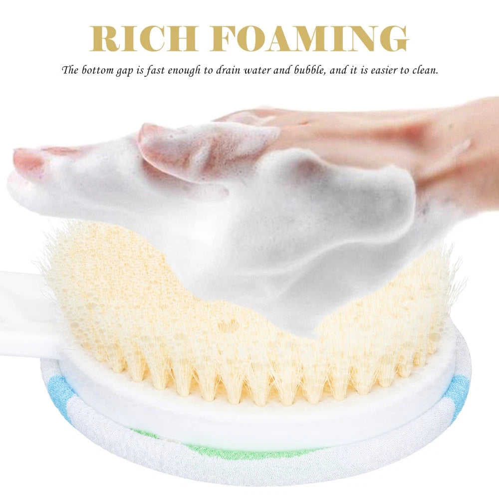 Double-head Shower Brush Scrubber for Body Exfoliator Man Bath Cleaning