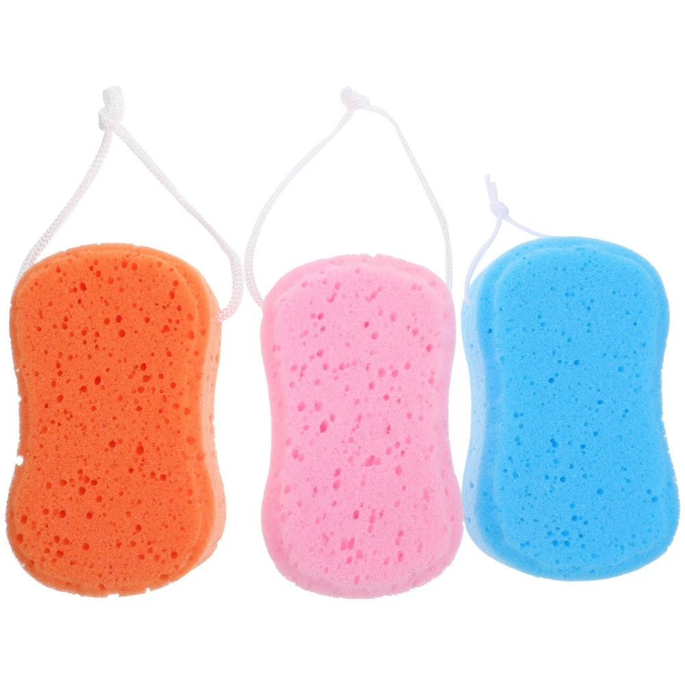 3 Pcs Bathing Cotton Ball Scrubber Body Shower Brush for Baby Sponge
