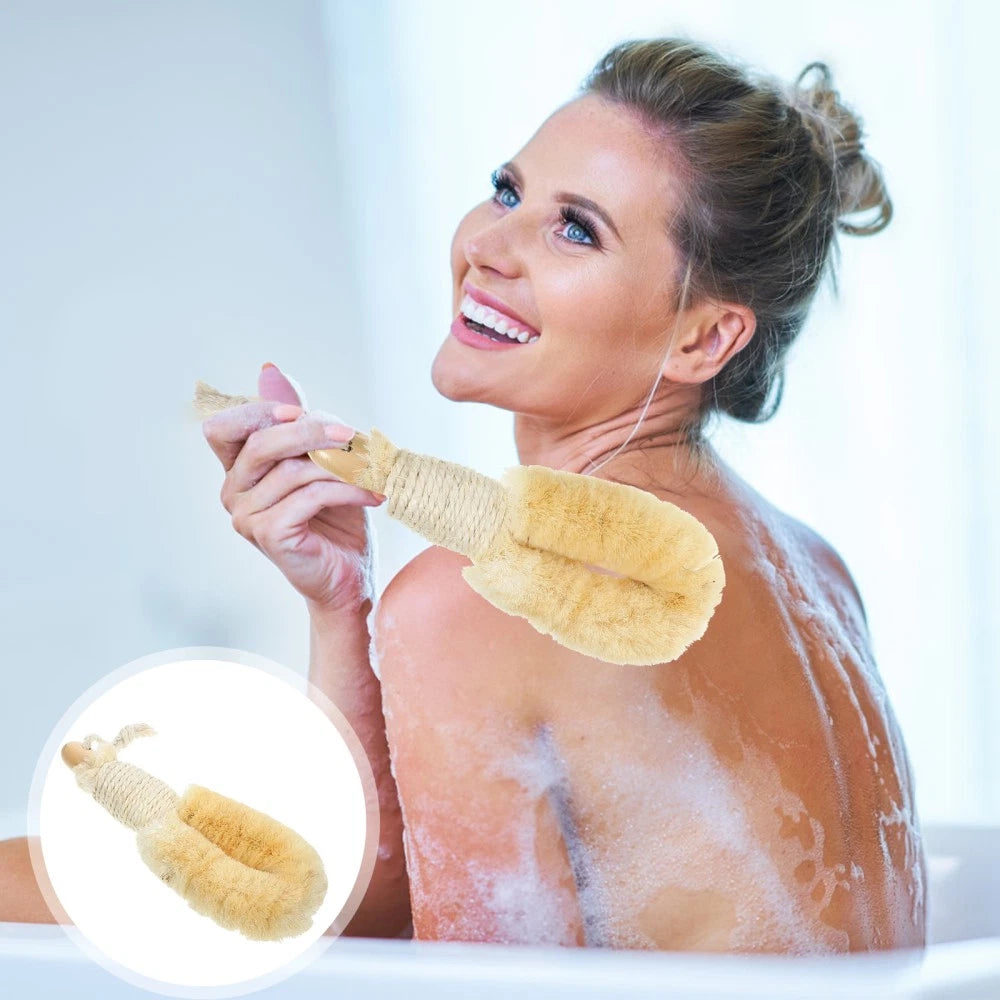 Sisal Shower Brush Body Scrubber Back Scrubbing Exfoliator Bathing