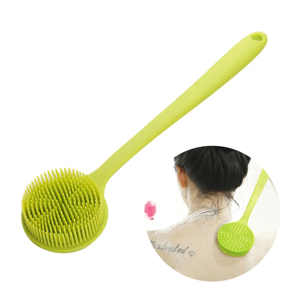Bath Brush Man Body Exfoliator Scrubber Long Handle Silicone Shower