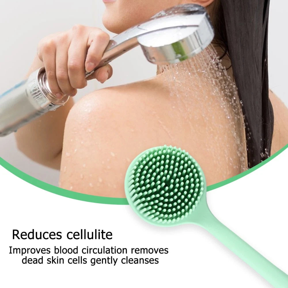 Bath Brush Exfoliating Back Scrubber with Handles for Silicone Shower