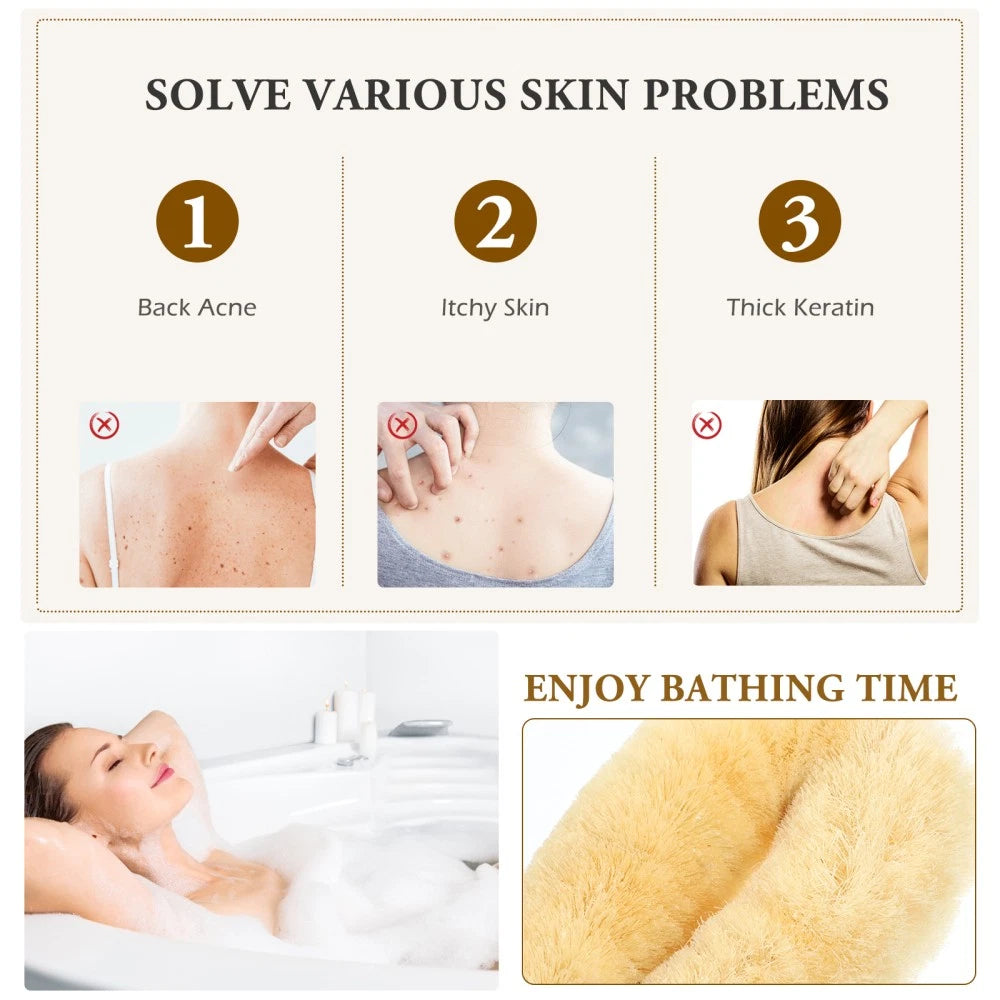 Sisal Shower Brush Body Scrubber Back Scrubbing Exfoliator Bathing