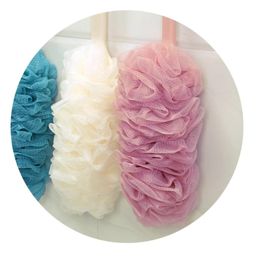 2 Pcs Rub The Back Bath Flowers Plastic Body Scrubber Brush with Handle