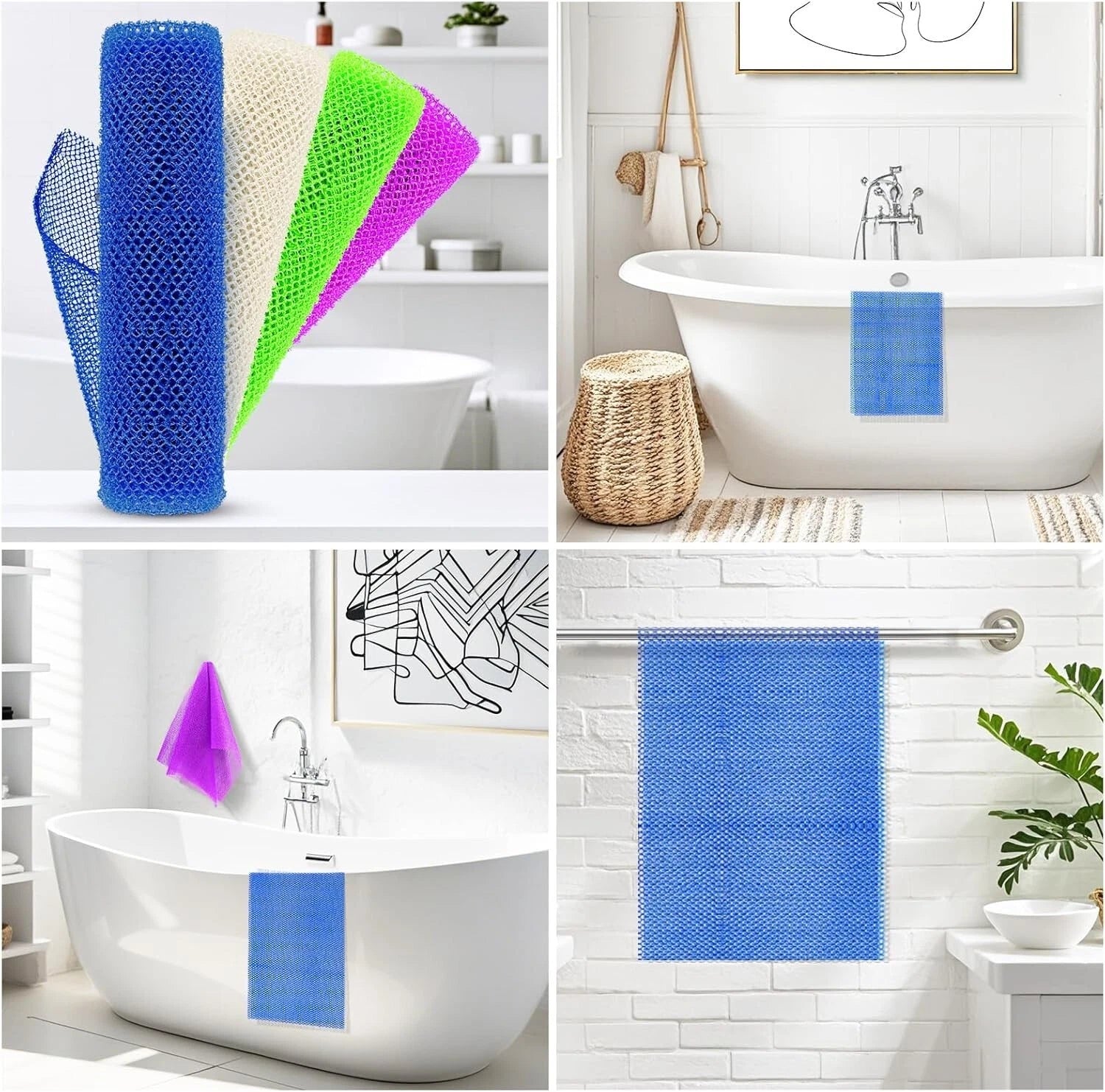 4 Pieces African Net Sponge for Deep Exfoliation – African Net Sponge Authent...