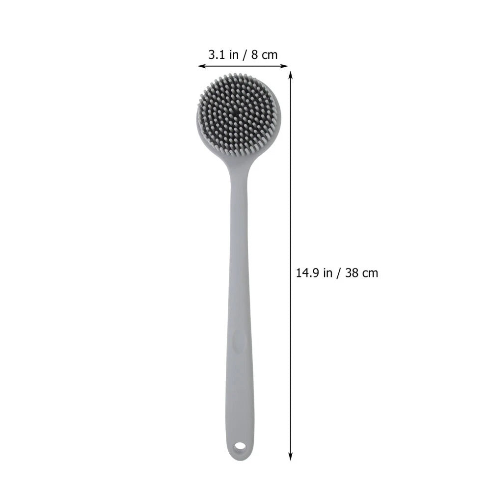Silicone Bath Brush Man Back Washer Shower Scrubber with Long Handle