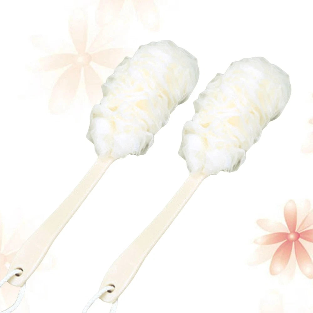 2 Pcs Rub The Back Bath Flowers Washers for Shower Cleaning Brush
