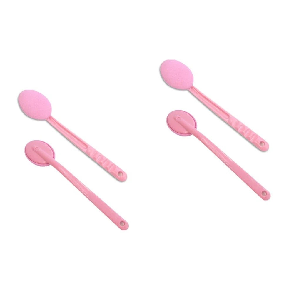 2pcs Long Handle Shower Brush Microfiber Body Scrub Bath Brush for Back