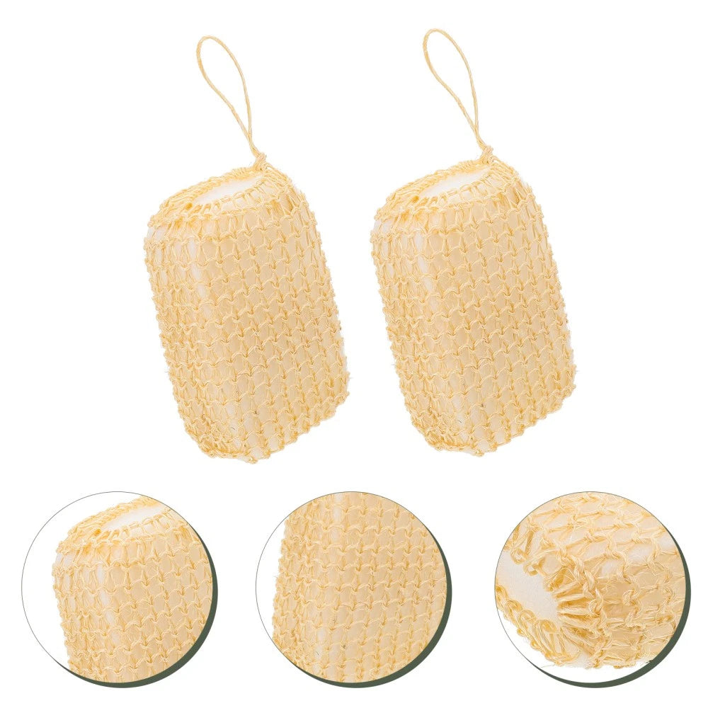 2 Pcs Silk Bath Towel Sisal Brush Body Exfoliator Exfoliating Scrubber Sponges