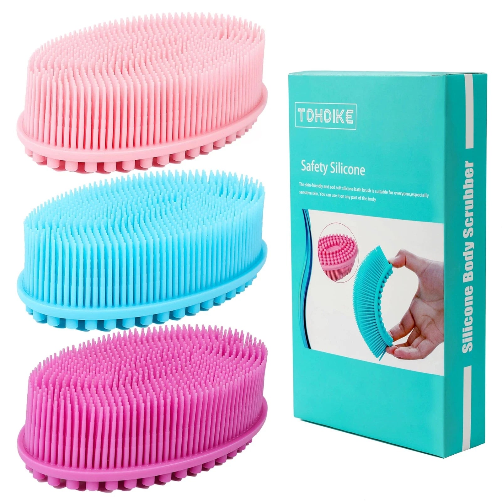 Soft Exfoliating Body Scrubber Loofah - Set of 3 for All Skin Types