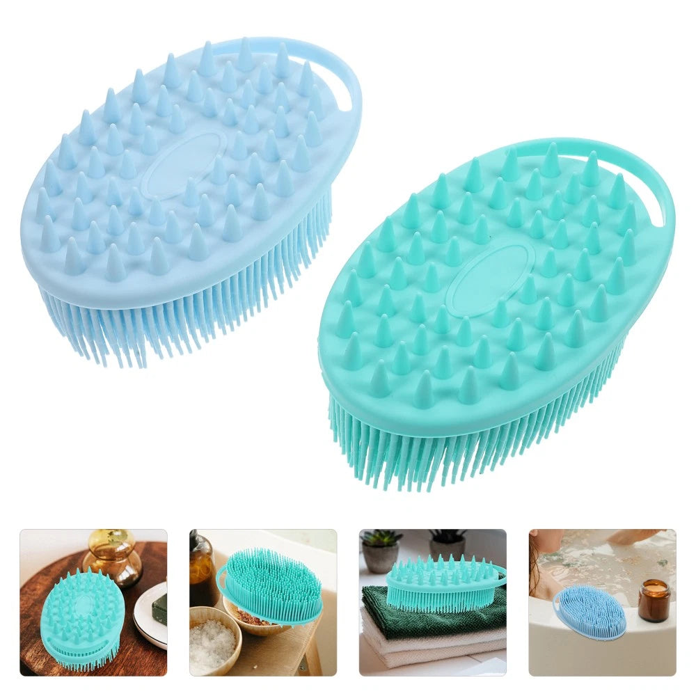 2 Pcs Bath Brush Soft Body Scrubber Man Skin Exfoliator Exfoliating Back
