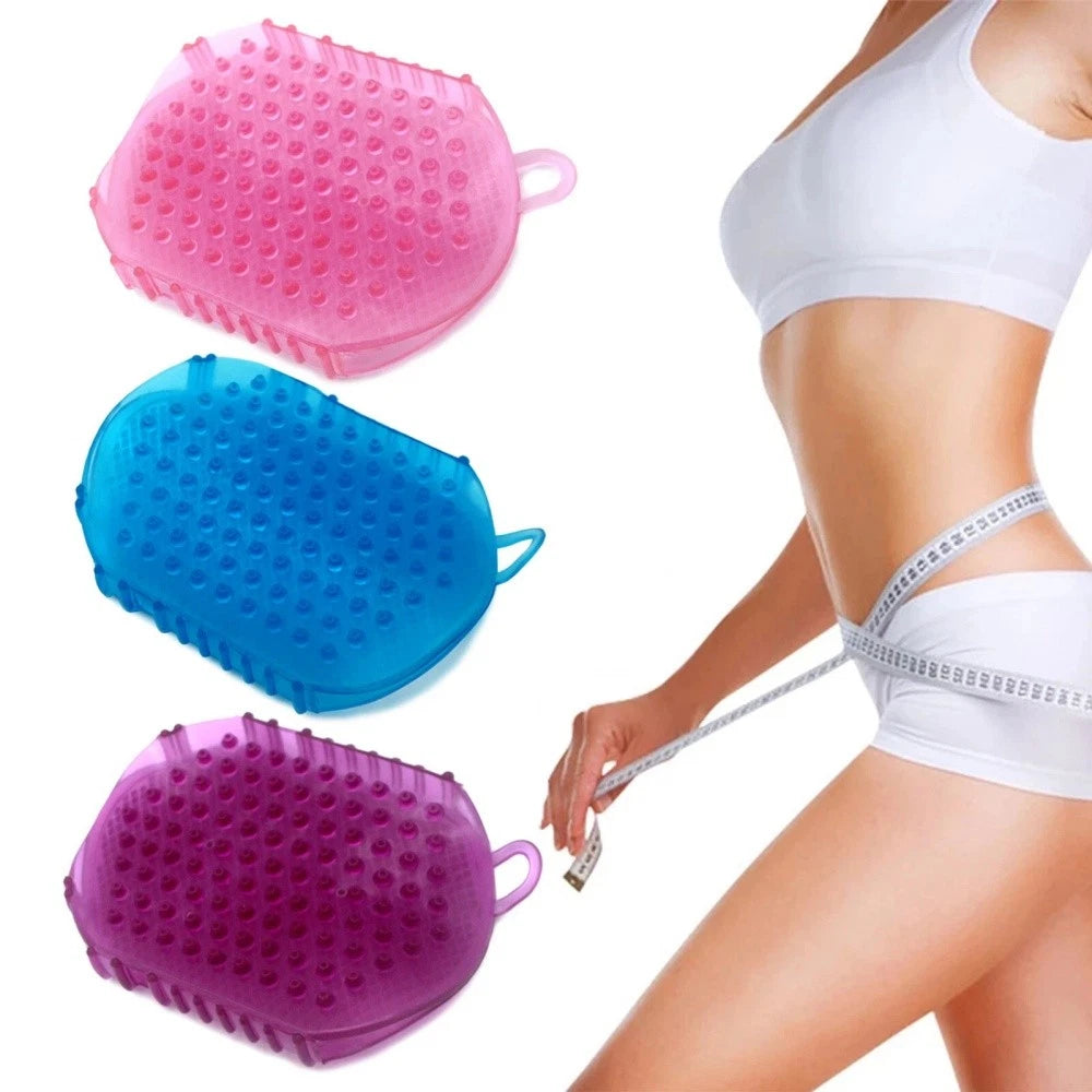 Couple Bath Anti Cellulite Body Massager Silicon Brush Glove Scrub Shower 3Color