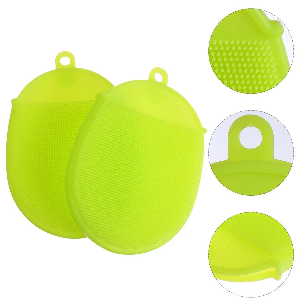 2pcs Silicone Bath Brushes Cleaning Brushes Scrubbers Bath Supplies