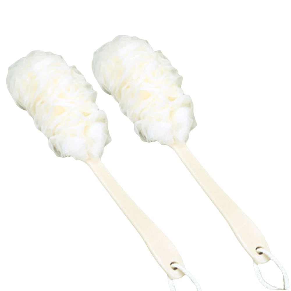 2 Pcs Rub The Back Bath Flowers Shower Scrubber Men White Scrubbing Brush
