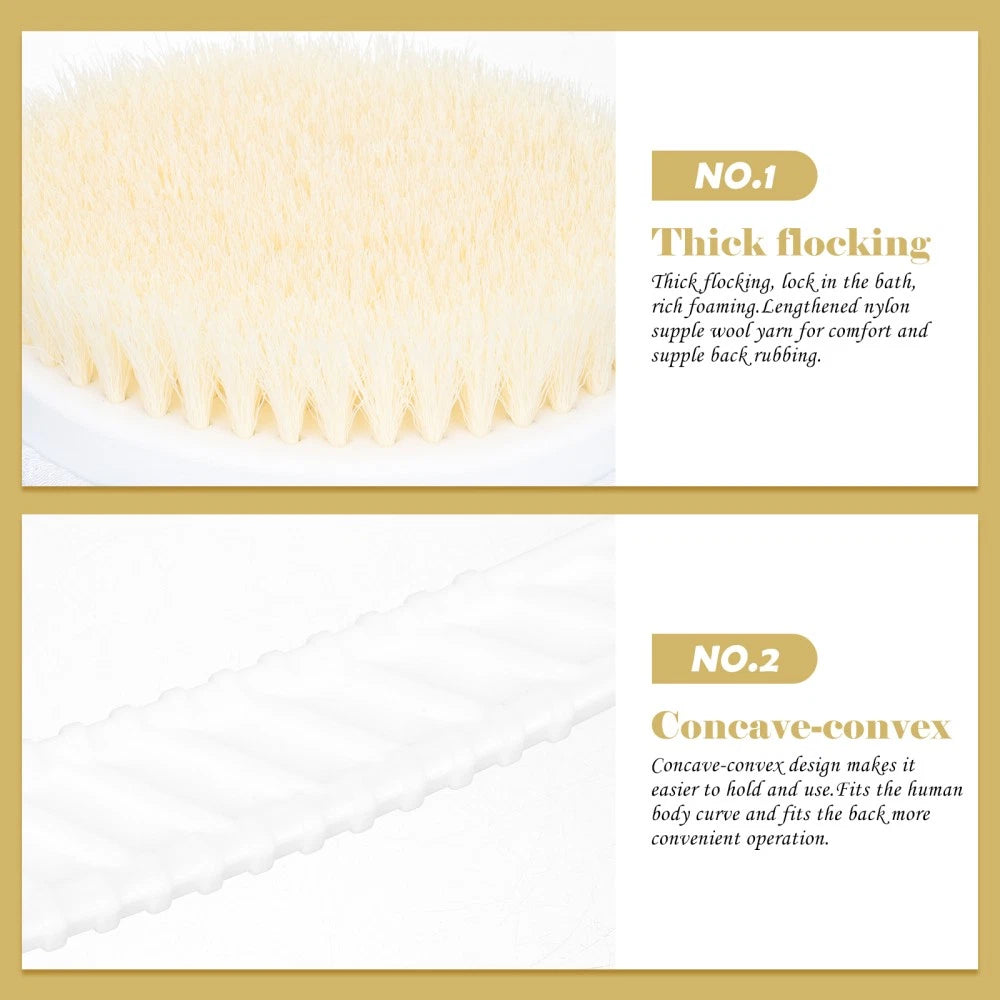 Double-head Shower Brush Long Handle Bathing Brushes Man Supply Back Washing