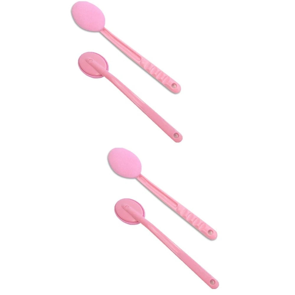 2pcs Long Handle Shower Brush Microfiber Body Scrub Bath Brush for Back