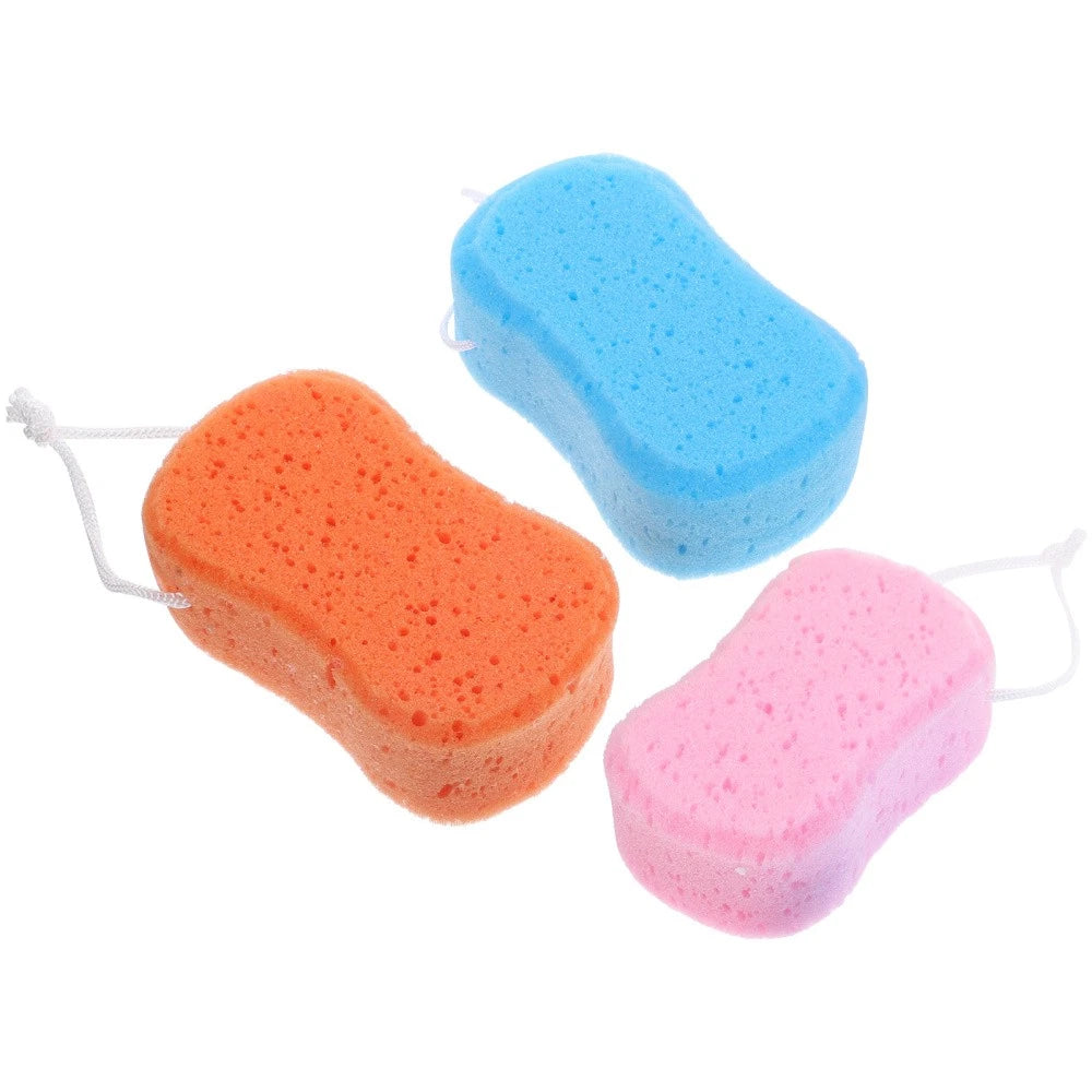 3 Pcs Bathing Cotton Ball Scrubber Body Shower Brush for Baby Sponge