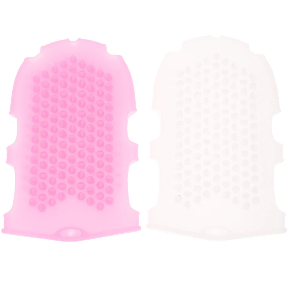 2 Pcs Silicone Massage Brush Exfoliating Mitt Body Rubber for Shower