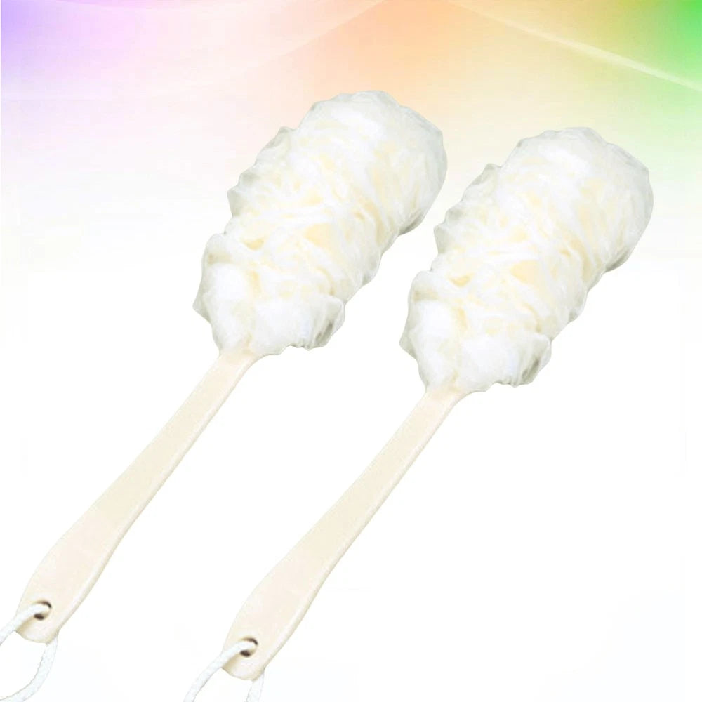 2 Pcs Rub The Back Bath Flowers Bathroom Scrubber Scrubbing Brush
