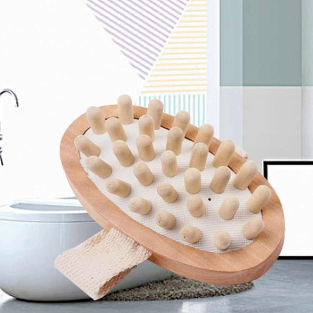 Massager Bath Brush Wood Color Tool Multi-functional Exfoliating Wooden