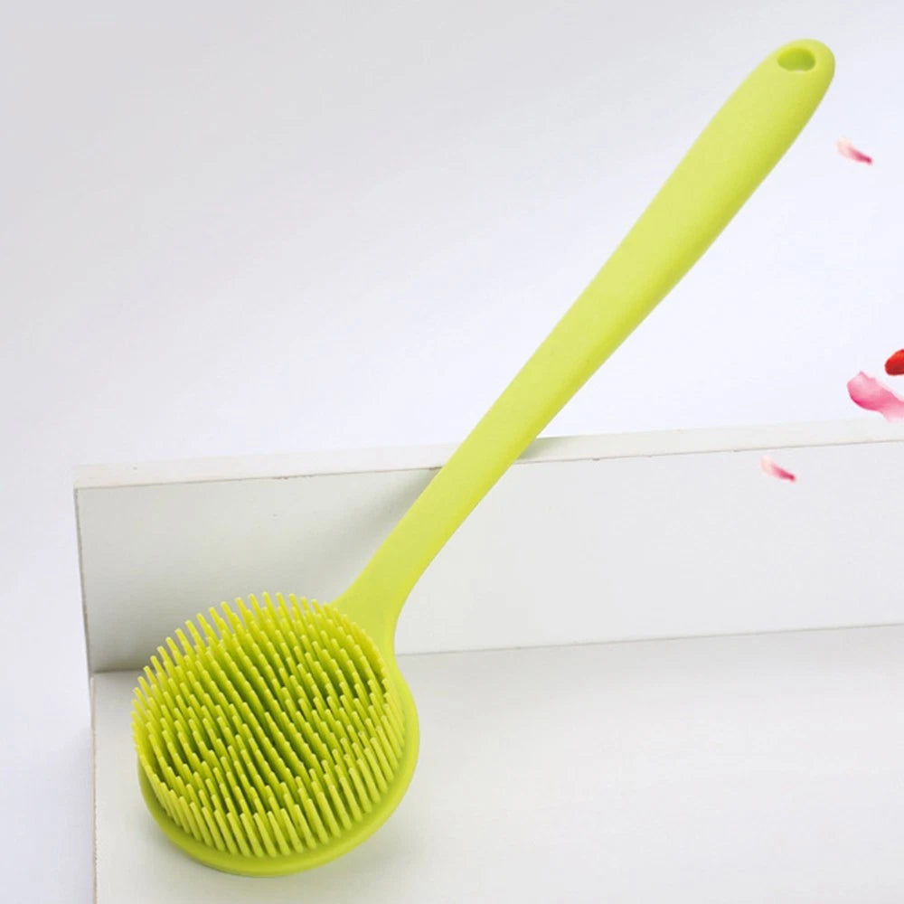 Bath Brush Man Body Exfoliator Scrubber Long Handle Silicone Shower