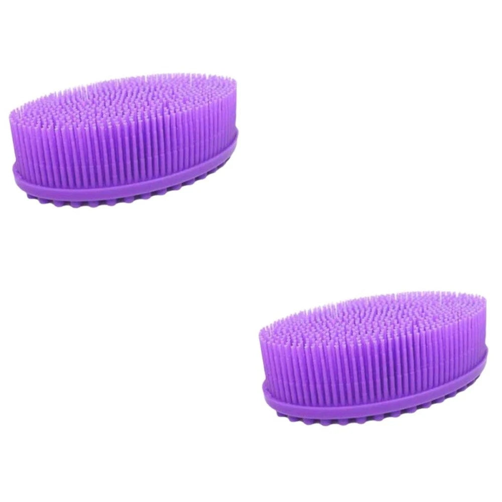2 Pieces Bath Brush Body Scrubber Silicone Exfoliator Baby Bathing