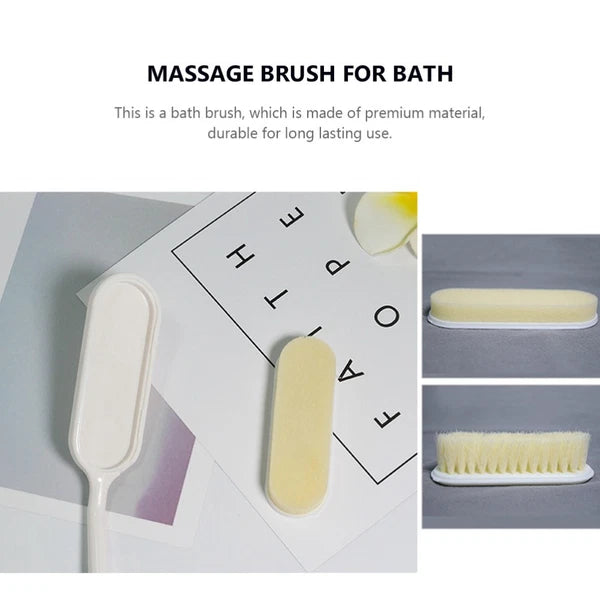 2 Pcs Long-handled Bath Scrubber Man Child Loofah Brush Back Scrubbing Shower
