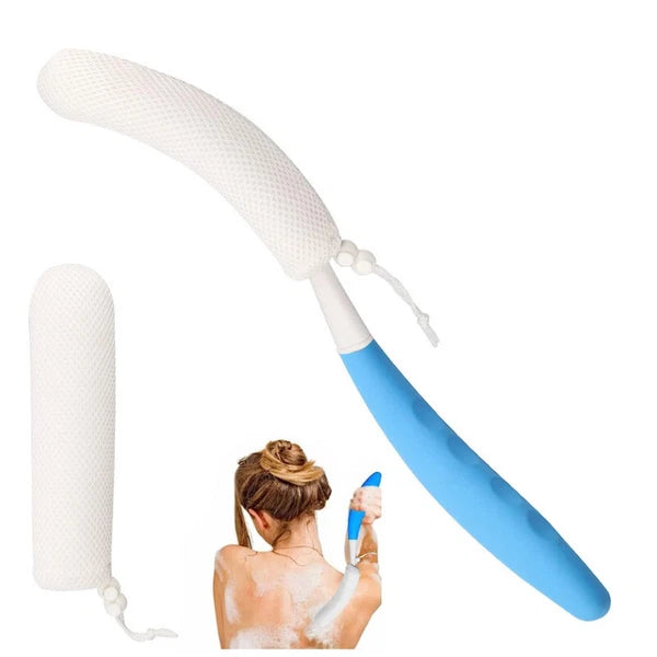 Back Shower Brh Easy-To-Reach Body Brh with Non-Slip Handle Long Curved