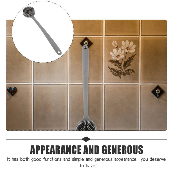 Silicone Bath Brush Man Body Scrubber Shower Back for Long Handle