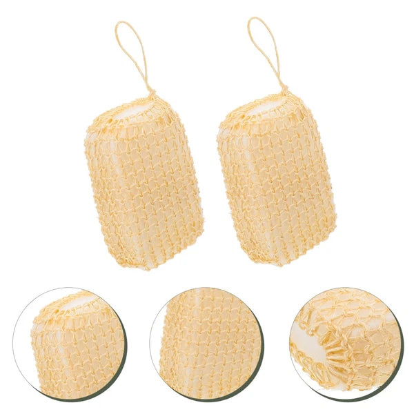 2 Pcs Silk Bath Towel Sisal Brush Body Exfoliator Exfoliating Scrubber Sponges