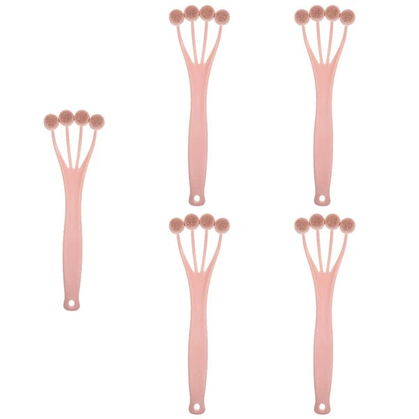 5 PCS Exfoliating Bath Brush Body Scrubber for Shower Long Handle