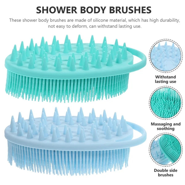 2 Pcs Bath Brush Soft Body Scrubber Man Skin Exfoliator Exfoliating Back